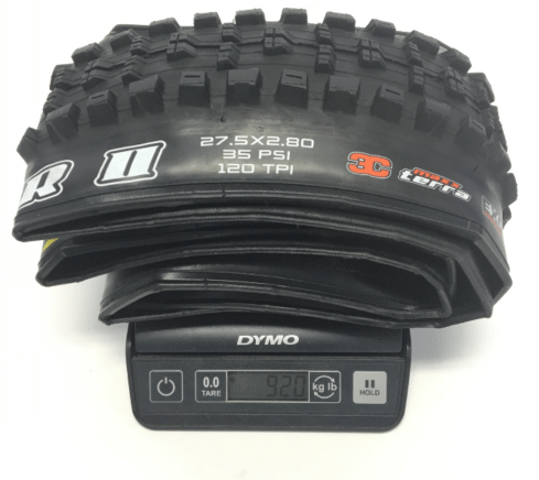 maxxis-high-roller-ii-plus-27.5-2.8-tire-actual-weight
